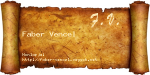 Faber Vencel névjegykártya